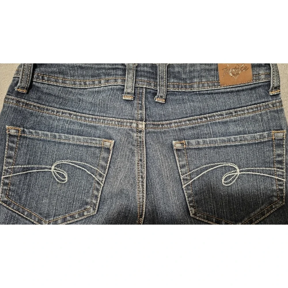 Justice Girls Simply Low Premium Jeans Size 10R Bootcut Medium Wash Blue Denim